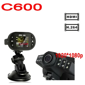 

by dhl or ems 50 pieces 2013 Newest Mini Size HD 1920*1080P 12 IR LED Car CAM Video Dash Camera C600 Recorder Russian Car DVR
