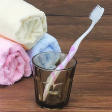 Горячая 8 шт Двойная Ультрамягкая зубная щетка PP+ TPR щетка уход за полостью рта 625 нано-антибактериальная зубная щетка Белые головки