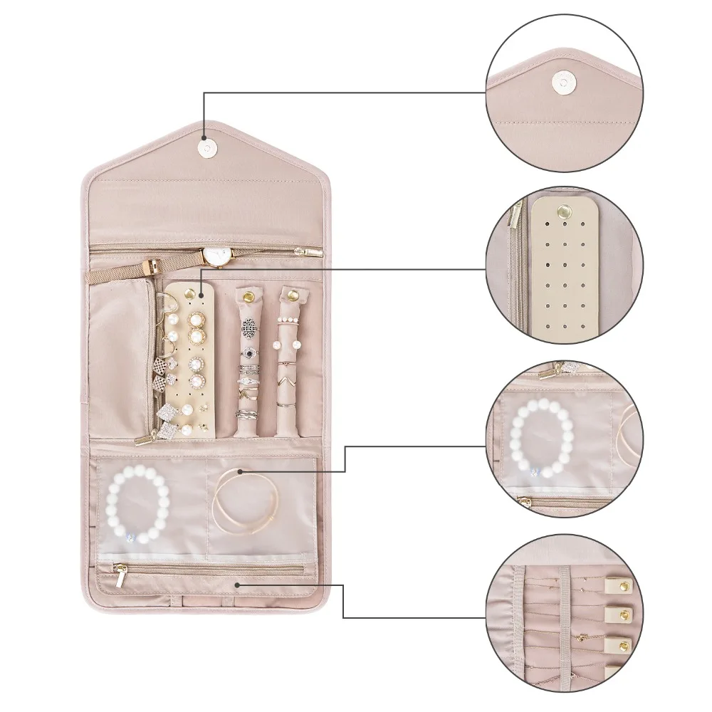 BAGSMART Small Travel Jewelry Rolls Lightweight Women Jewelry Bag Organizer for Jewelry Necklace Holder Earring Ring Storage Bag BAGSMART Small Travel Jewelry Rolls Lightweight Women Jewelry Bag Organizer for Jewelry Necklace Holder Earring Ring Storage Bag
