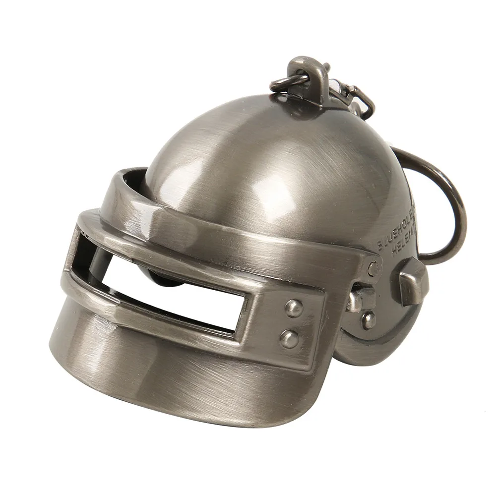  Takerlama Game Playerunknown Battlegrounds 3D Keychain PUBG Level 3 Helmet Alloy Keyring Jewelry Pe