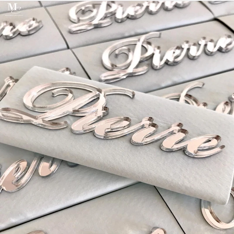 Сделанные на заказ золотые акриловые зеркальные маркеры лазерная резка надписей