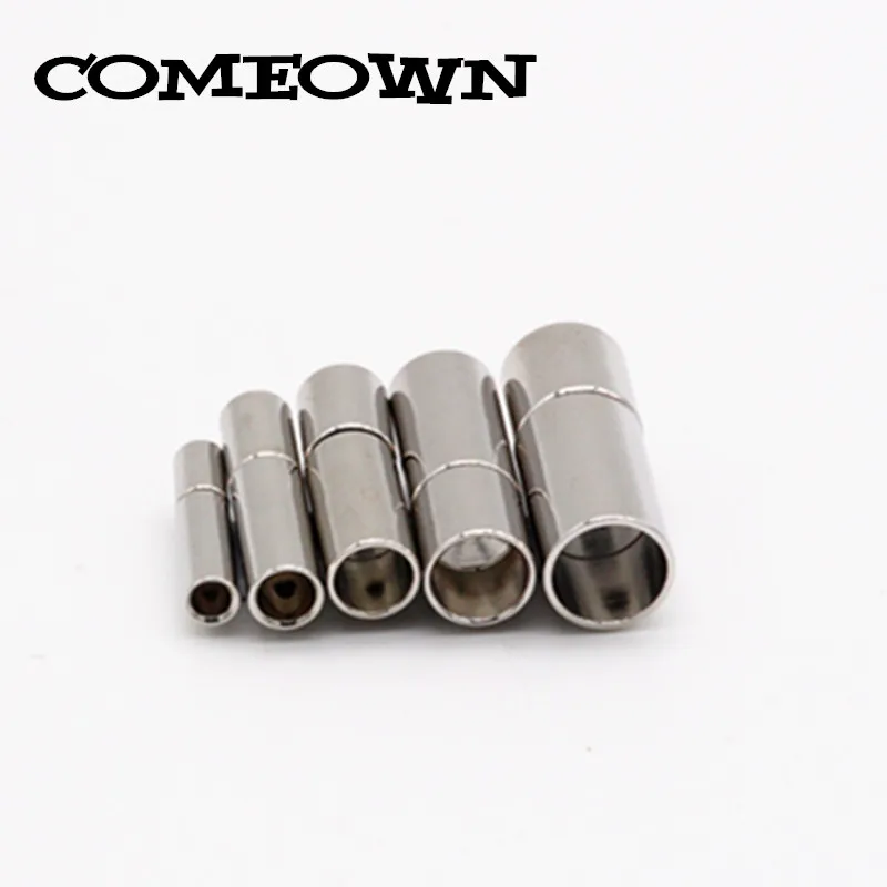 

COMEOWN 20pcs/lot Dull Silver Metal End Caps End Clasps fit 2/3/4/5/6mm Round Leather Cords DIY Jewelry Findings