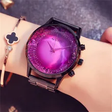 GUOU Big Dial Female Watch 2017 Luxury Brand Rose Gold Women Bracelet Watch Fashion Dress Ladies Wristwatch zegarki damskie