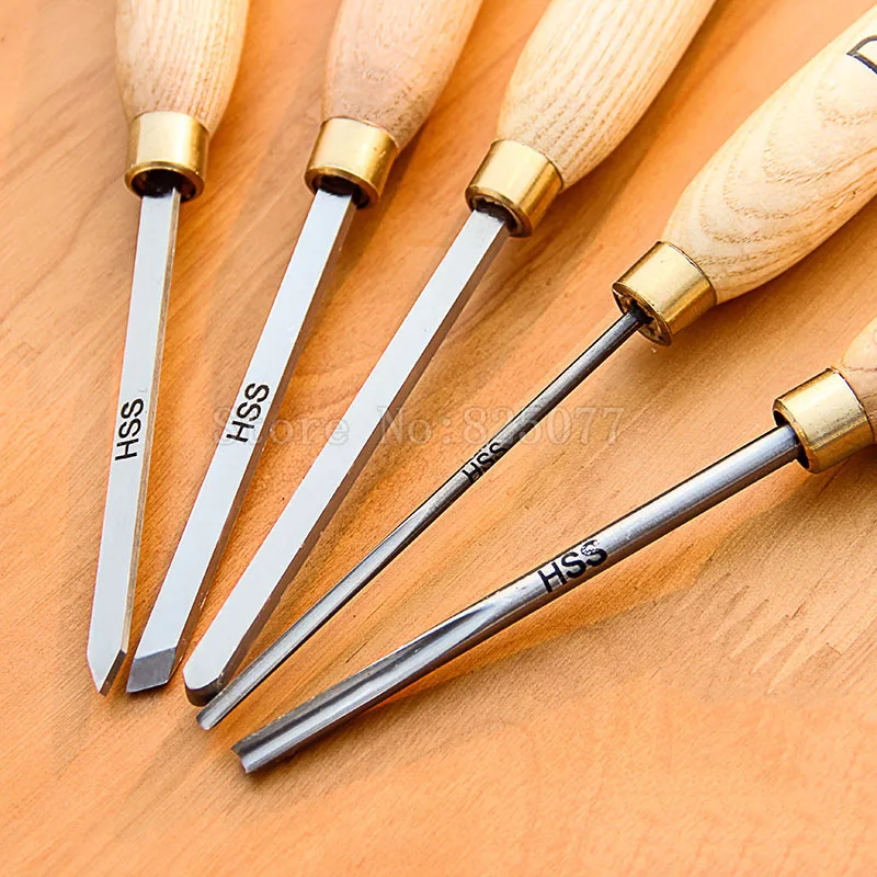 5PCS High Speed Steel HSS Small Woodturning Chisel SET For Small Details Tools JF1626 5PCS High Speed Steel HSS Small Woodturning Chisel SET For Small Details Tools JF1626