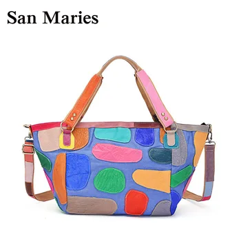 

San Maries Women's Leather Handbag Large Tote Trendy Shoulder Bags Messenger Bag Cross Body bag Bolsas Free shipping