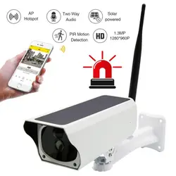 Новая солнечная Беспроводная ip-камера 1080 P WiFi влагозащищенная пуля камера ИК ночного видения видеонаблюдения наружная веб-камера