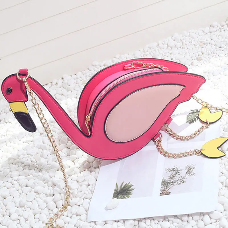 

Fashion Women Flamingo Bird Style Shoulder Bag Chain Cross Body Bag Casual PU Leather Mini Bags Purse 88 Best Sale- LXX9