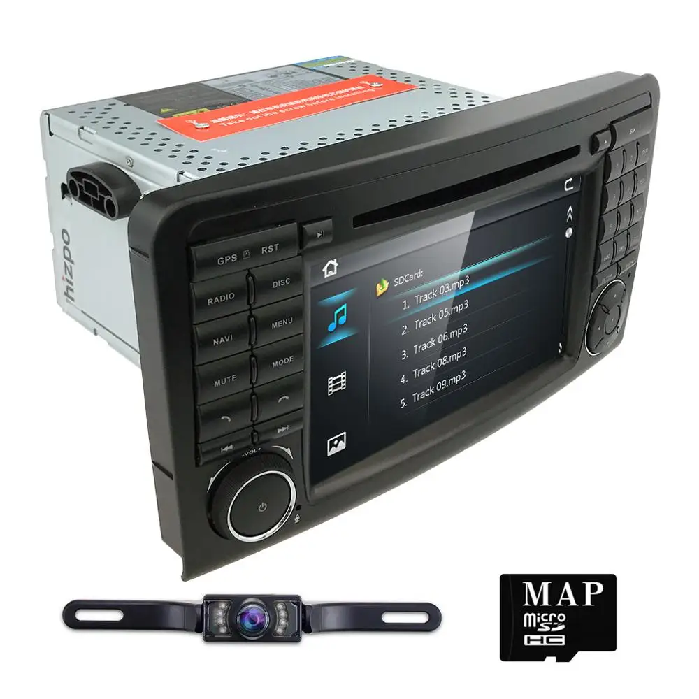 Cheap 7 Inch 2 Din Car DVD radio For Mercedes Benz GL ML CLASS W164 ML350 SD IPOD USB Steel wheel control RDS DVR Free Camera Map card 4
