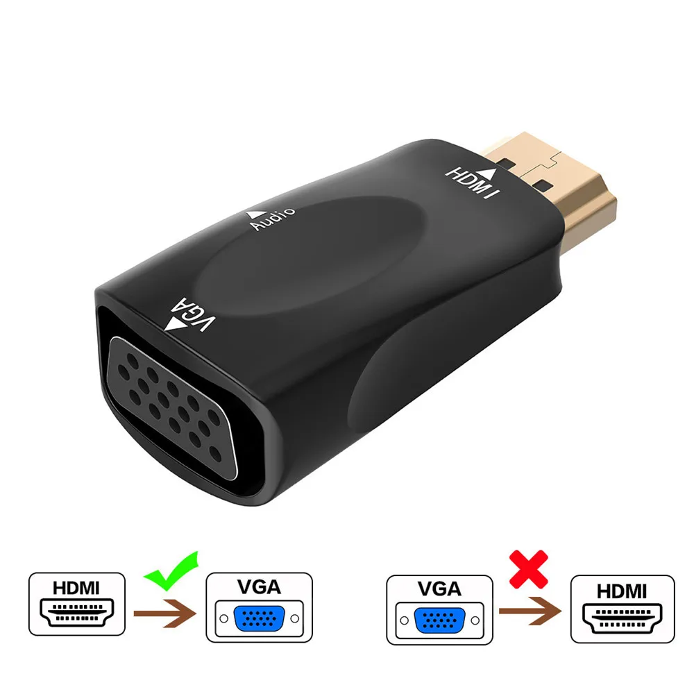 Переходник HDMI VGA Папа мама с аудиокабелем для проектора ПК ТВ приставки