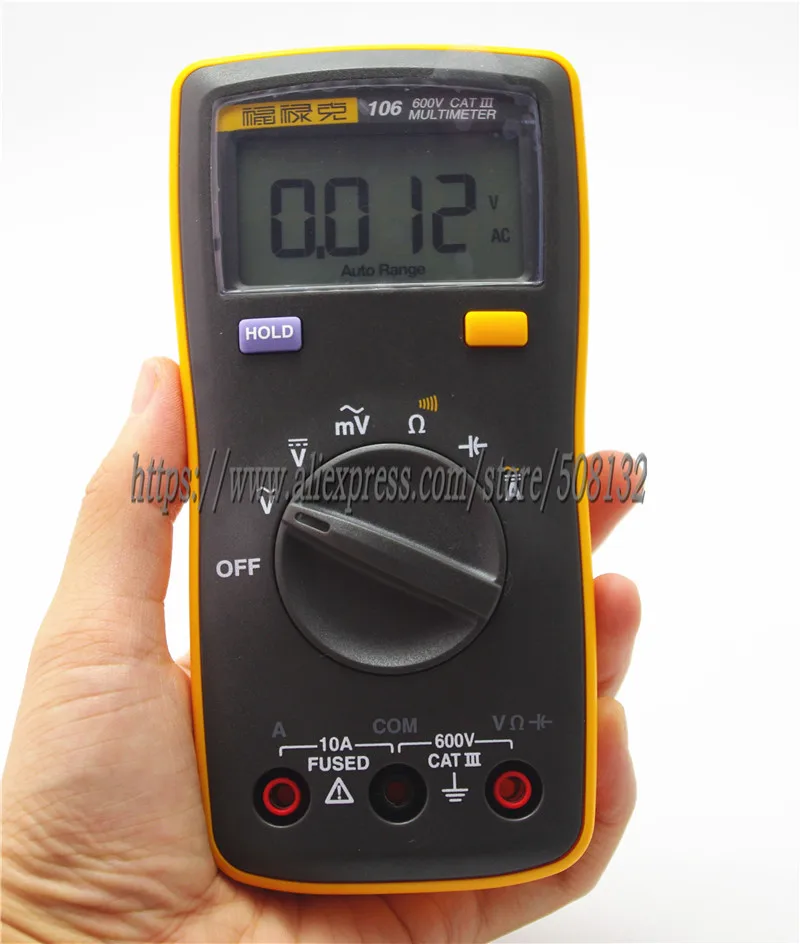 Fluke 106 + KCH12 мягкий чехол Цифровой мультиметр размером с ладонь профессиональный в