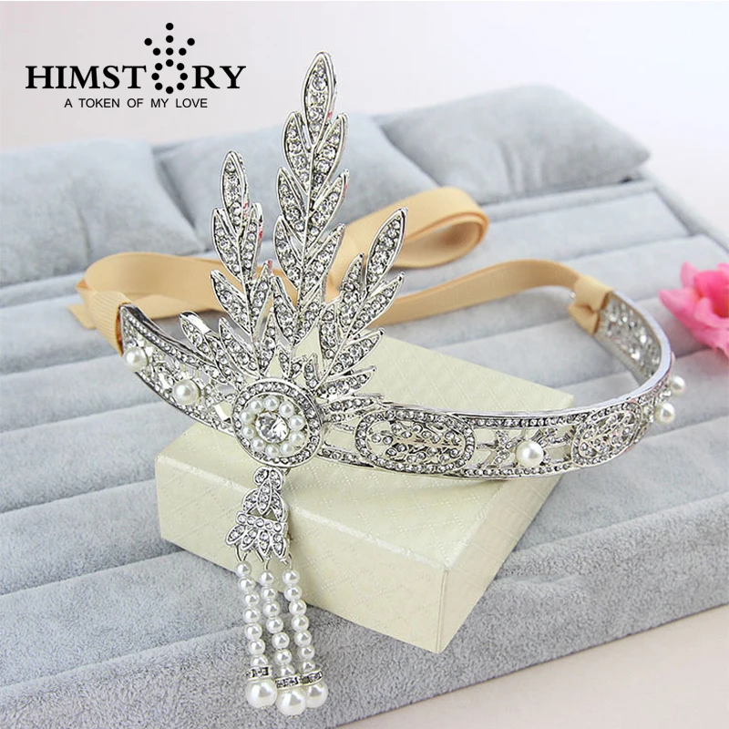 Тиары и короны Great Gatsby женские обручи с искусственными жемчужинами кристаллами