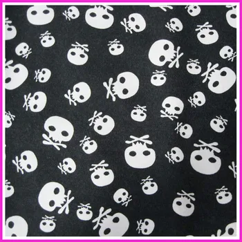 

140x50cm 1pc Elastic Skull Fabric 100%Cotton Fabric Elastic Fabric Telas Patchwork Skulls Print Sewing Material Diy Clothing