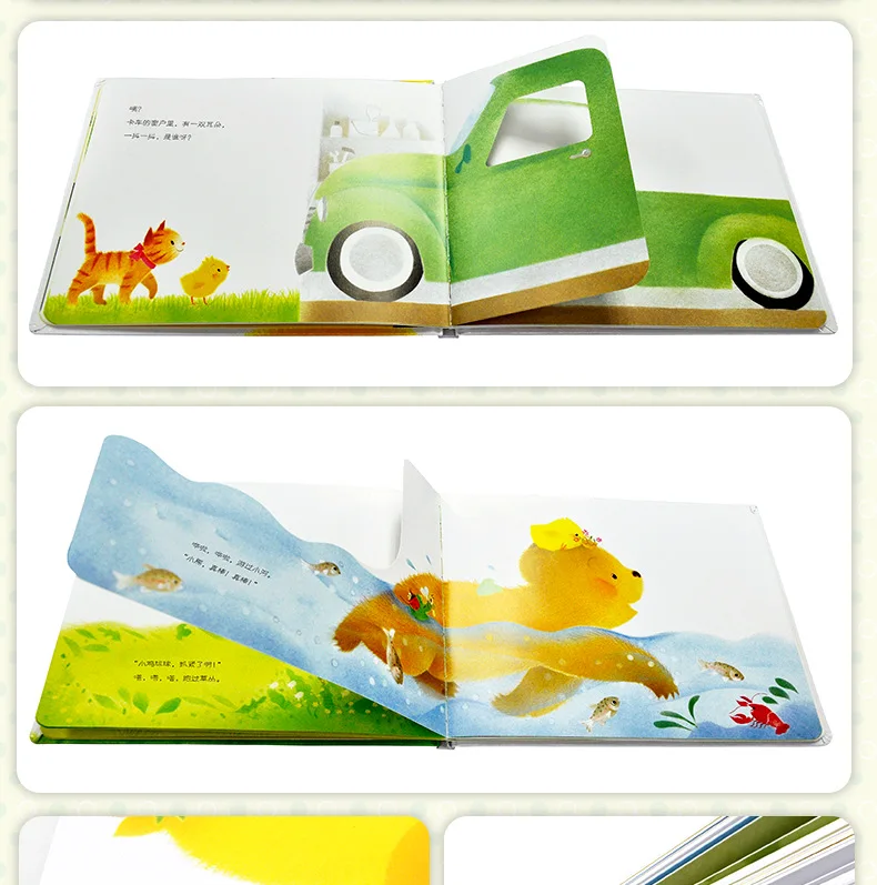 Série de Crescimento Ilustrados para Crianças do Bebê Livro de História para Dormir Livros Bola Frango Educacional 3d Flap 6 - Set 5 Crescimento Educacional 3D Flap Livros Ilustrados para
