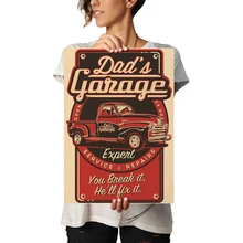 New Arrival Text Pattern Dad s Garage Classic Vintage Kraft Paper Poster Wall Sticker Bar Cafe