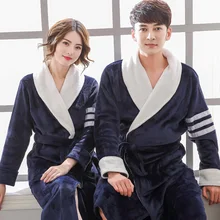 Осень зима толстый фланелевый Халат мужской коралловый флисовый халат мужской размера плюс пижамы с длинным рукавом пары теплый плотный