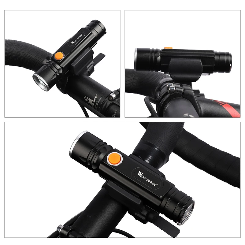 WEST BIKING 350 люмен велосипедный светильник USB Перезаряжаемые передняя фара для