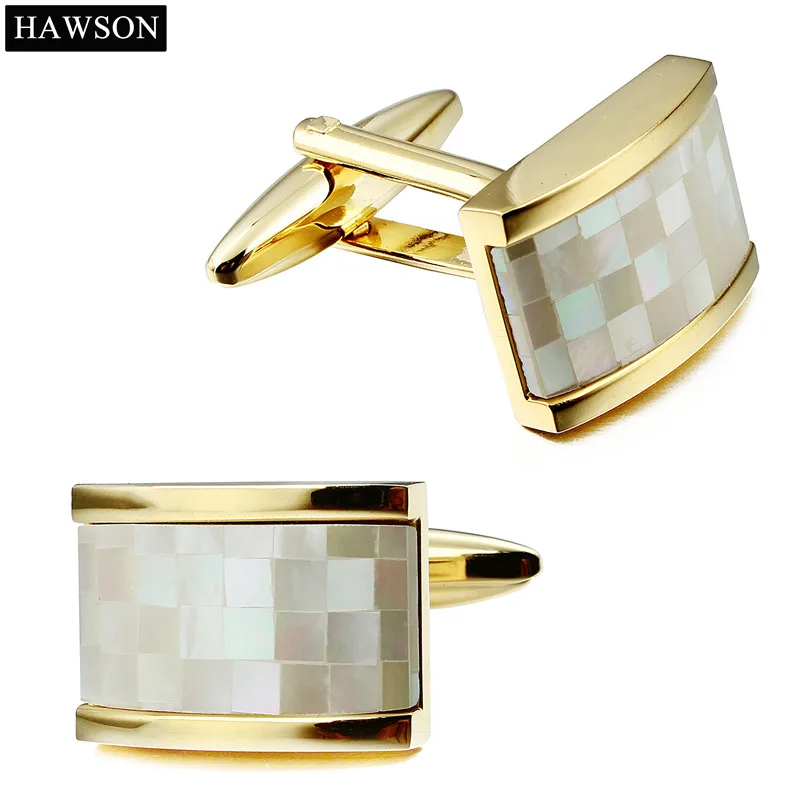 HAWSON Mother of Pearl / Seashell Cufflinks Free Shipping 2 Color Cufflinks Alternative Men's Shirt Button shirt cufflinks