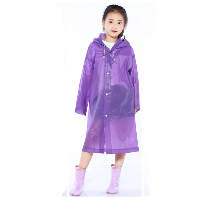 Children's raincoat 1PC Portable Reusable Raincoats Children Rain Ponchos For 6-12 Years Old #4J03 (9)