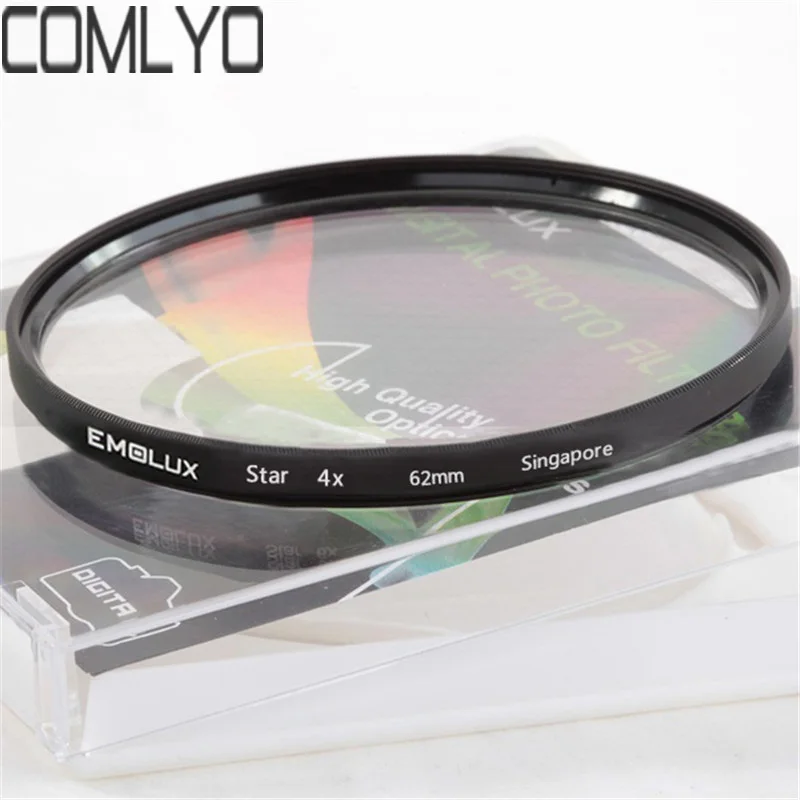 Camera filter Emolux 62mm Star 4 Point 4PT lens Filter for canon nikon