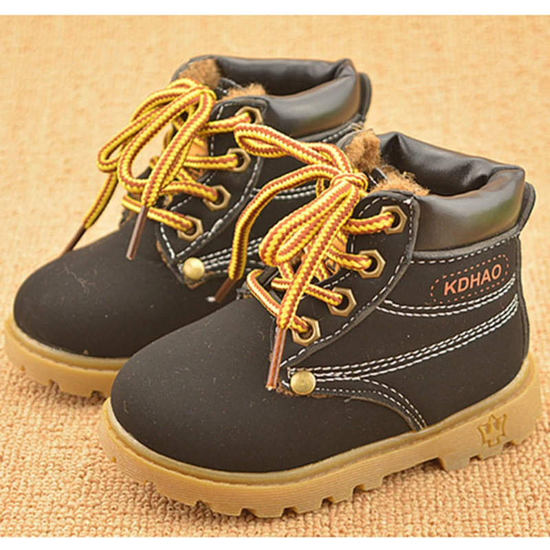 Winter Warm Martin Ankle Boots Toddler Baby Kids Boy Girl Leather Sneakers Shoes