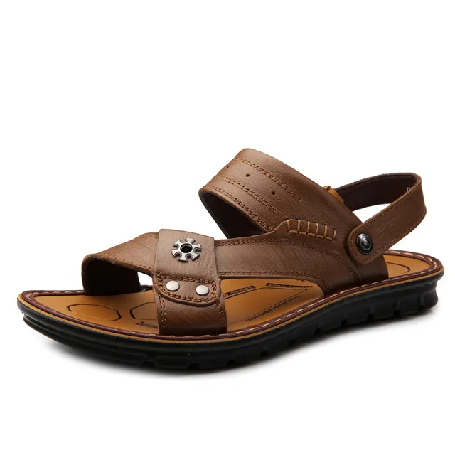 real leather sandals