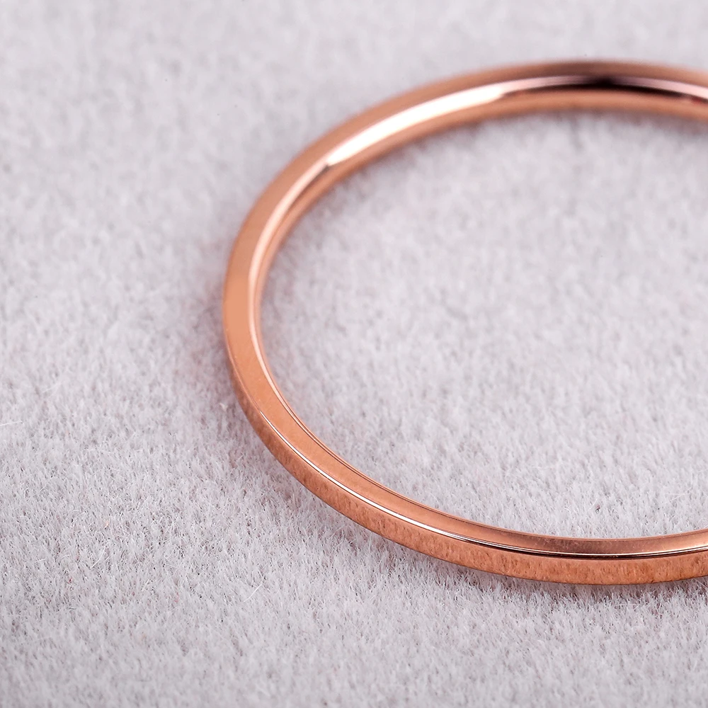 Knock ( 1.2 MM ) Promotion Titanium Steel Rose Gold Color Anti-allergy Smooth Couple Wedding Ring Woman Man Fashion Jewelry - Image 5