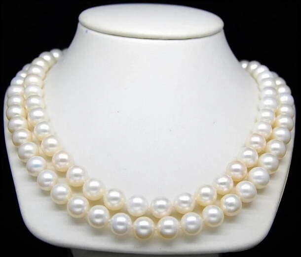 

FREE SHIPPING>>>@@> N1267 New Products Lower Price Double Strand 8-9MM AA+ White Pearl Necklace -Bride jewelry free shipping