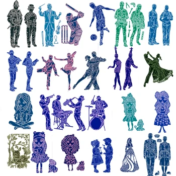 

Different Working Man Woman Cutting Dies Stencil Scrapbooking Album Embossing DIY Paper Card Making Embossing Handcrafts Album