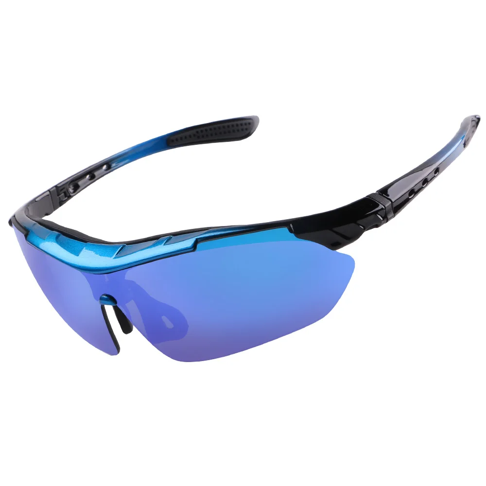 Cycling Glasses 3 Lens with Mypia Frame Bicycle Glasses Waterproof Riding Bike Glasses Hiking Climbing Sunglasses - Цвет: blue