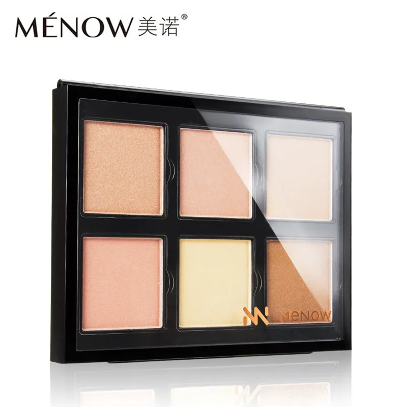 Menow Glow Kit Iluminador Makeup, 6 цветов, мерцающий хайлайтер, палитра для лица, пудра, бронзаторы, подсвечиваемые съемные палетки - Цвет: 6 color