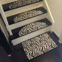 Кожаный ковер с рисунком Зебра для лестницы Нескользящие напольные лестничные ковры 65*24 см Черно-белая мозаика лестничные протекторы протектор коврик