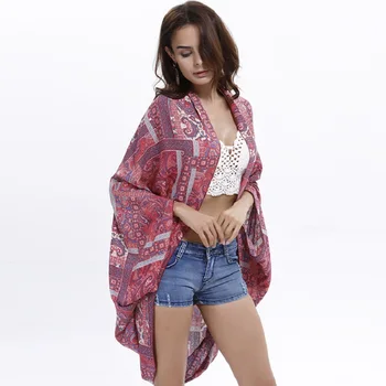 

2018 Women Summer New Holiday Beach Seaside Aesthetic Vintage Lace Pattern Shirt Open Shirt Boho Sun Protect Vogue Jacket Smock