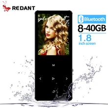 REDANT MP3-плеер с bluetooth 4,2 и 1,8 экраном сенсорные клавиши hifi fm радио мини Спорт MP 3 музыкальный плеер портативный металлический walkman