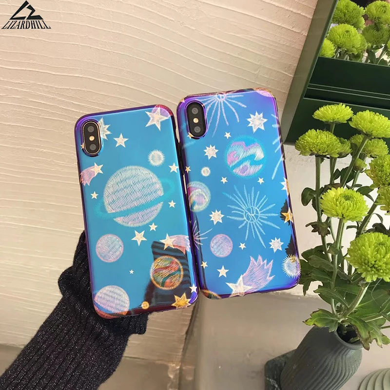 Lizardhill Blue ray Universe Phone Cases For iphone X Case For iphone 6 6S 7 8 Plus Cover Cute