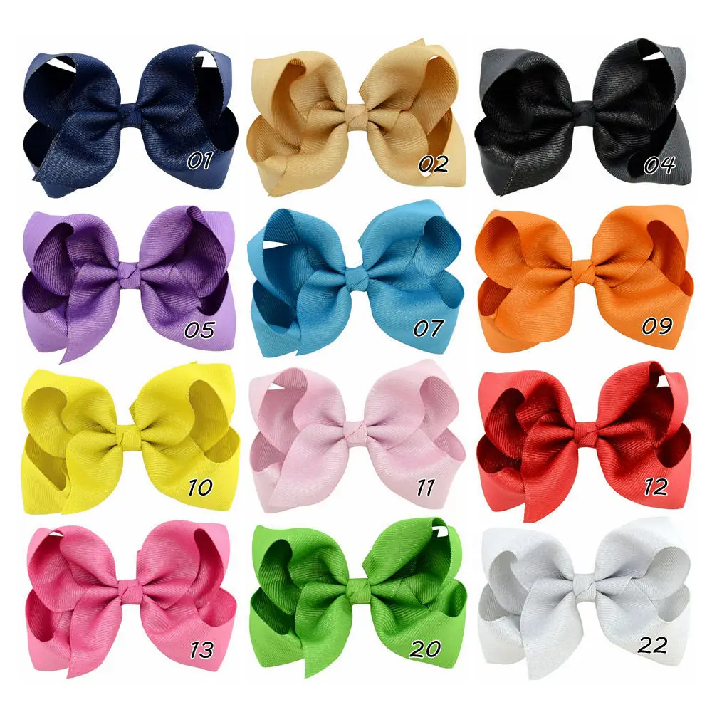 60 шт./лот, витая бутик лук Заколки для волос, 4.3 дюймов лук Grosgrain волосы бант Зажимы, Обувь для девочек Женские аксессуары для волос