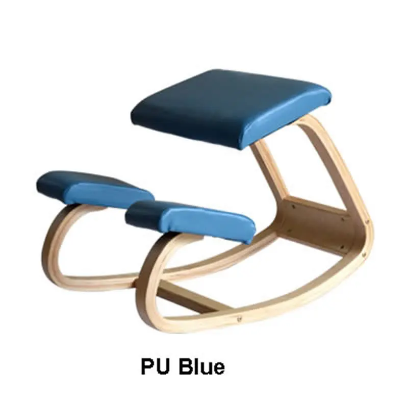 Ergonomic swinging wooden chair helps to correct sitting posture and child spine development