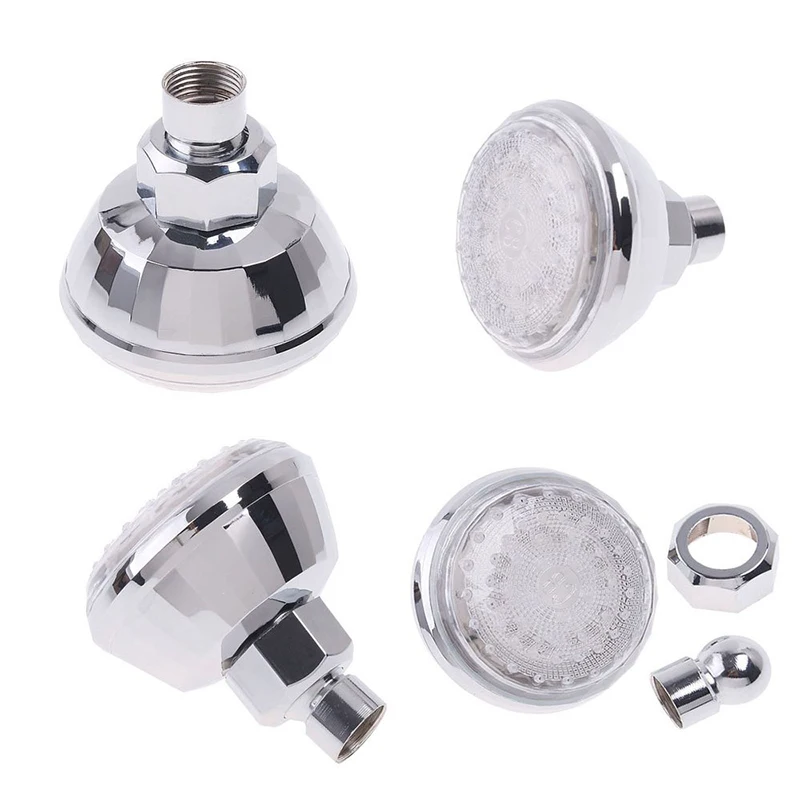 LED Shower Head Swivel Ball Joint Water Flow Glow Flashing Color Lighting for Bathroom Shower temperature control top spray