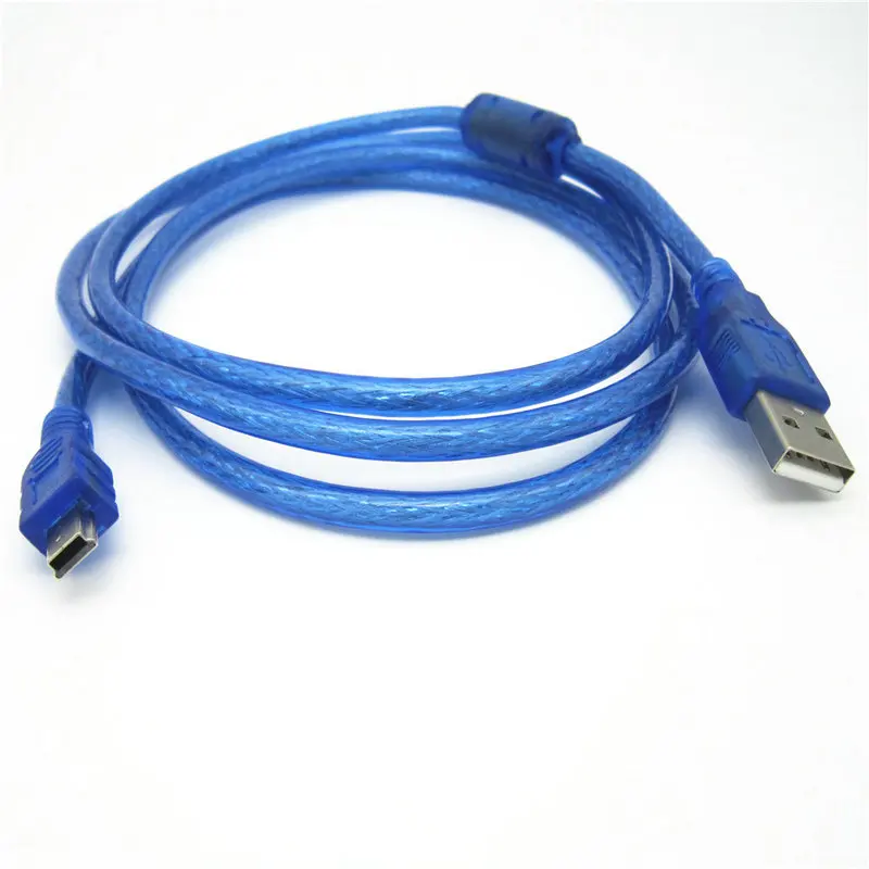 10pcs/lot USB to MINI USB 1.5m Cable 5ft 5 pin double circular Free