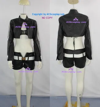 

Vocaloid Black Rock Shooter Black Gold Saw Cosplay Costume faux leather made