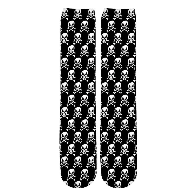 

YX GIRl 2018 New Black/Blue dark /Red Heart Skull Collage Harajuku Funny Ankle Sock Unisex Crew 3D Socks Print Thick Socks