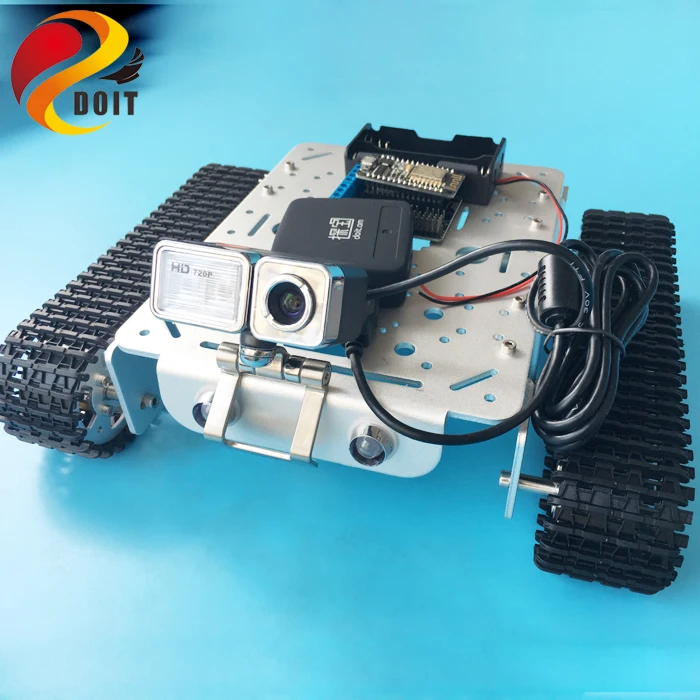 T200 дистанционного Управление Wi-Fi видеокамера с Робот Танк шасси Металлическое шасси мобильной платформы для Arduino умный робот с Камера гусеничный трактор игрушка