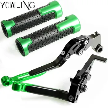 

7/8" 22mm Motorcycle Hand Grips Handle CNC Rubber Bar Gel Grip + Brake Clutch Lever for Kawasaki Z1000 2017 2018