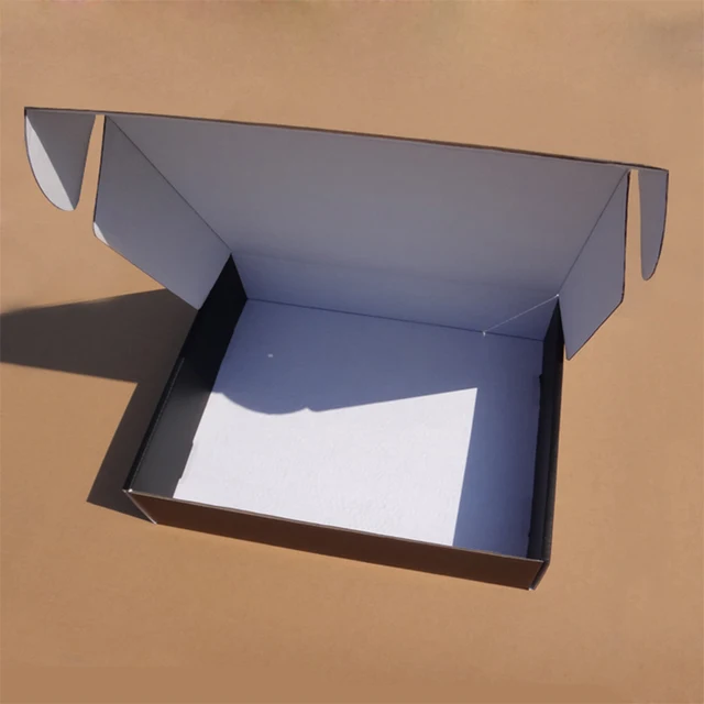 100PCS/Lot Custom Corrugated Shipping Boxes Packaging Mailer Boxes With Logo Clothing Hair Wigs  Black White Pink Gift BOX 2