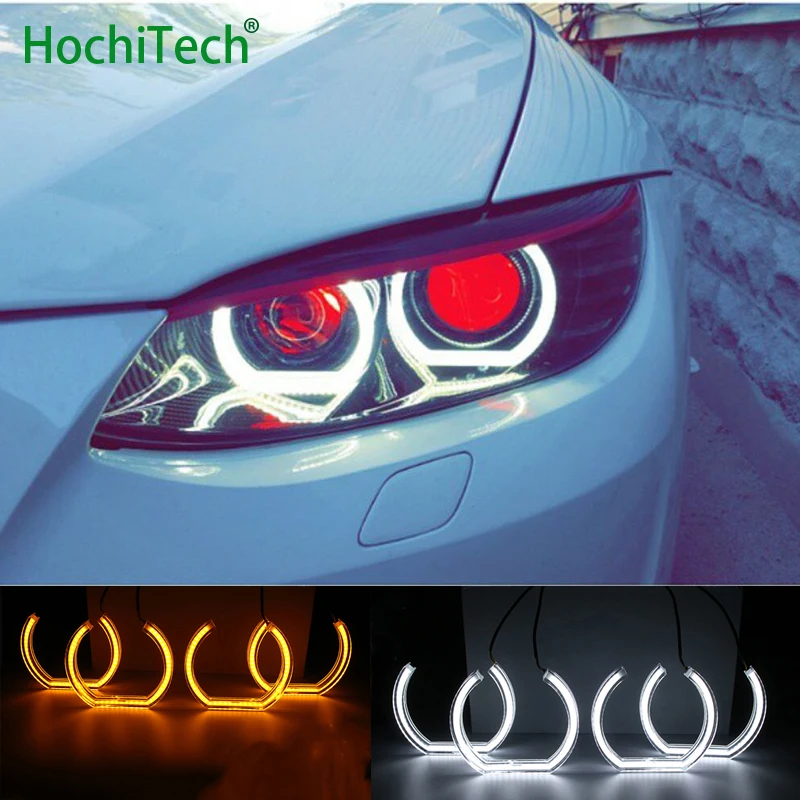 HochiTech 5050 SMD Хлопок многоцветный RGB светодиодный ангельские глазки комплект с пультом дистанционного управления для BMW E46 трансформер подтяжку лица с ксеноном
