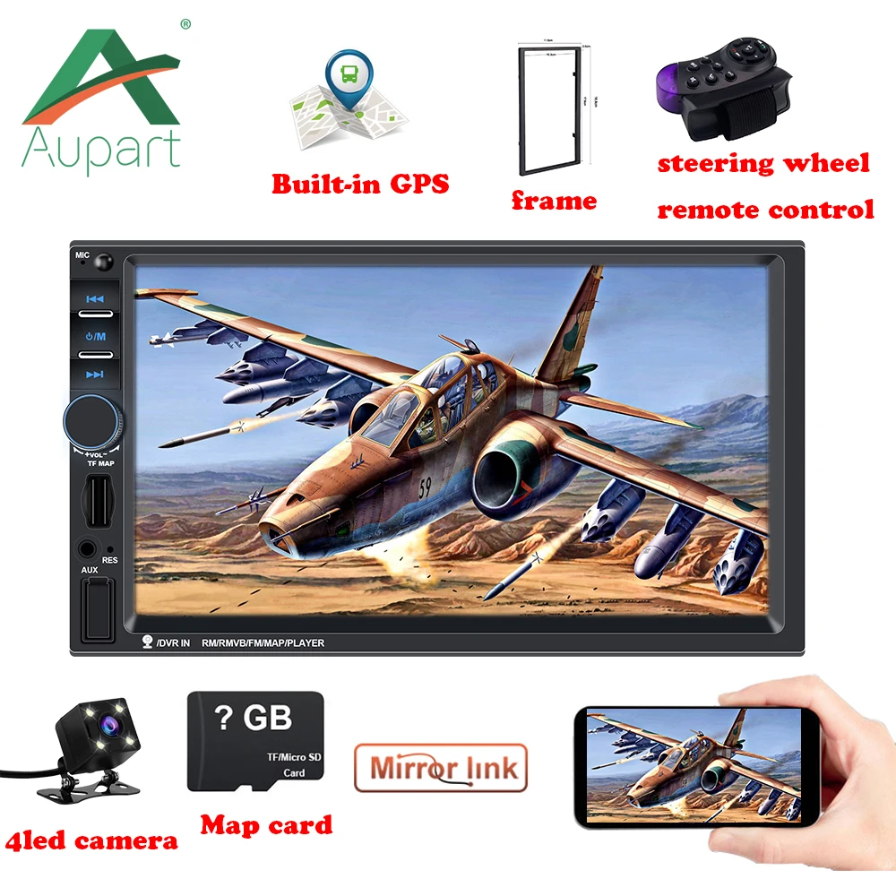 

HD 7" Autoradio 2 Din Car Radio Coche Recorder Touch Screen Car Audio Bluetooth MP5 Multimidio Player 7018B 2 din GPS Navigation