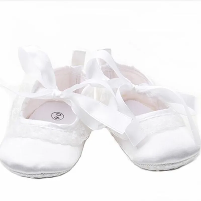 Babyshoes Wholesale Cute Lace Bowknot Baby Girls Shoes Pure White