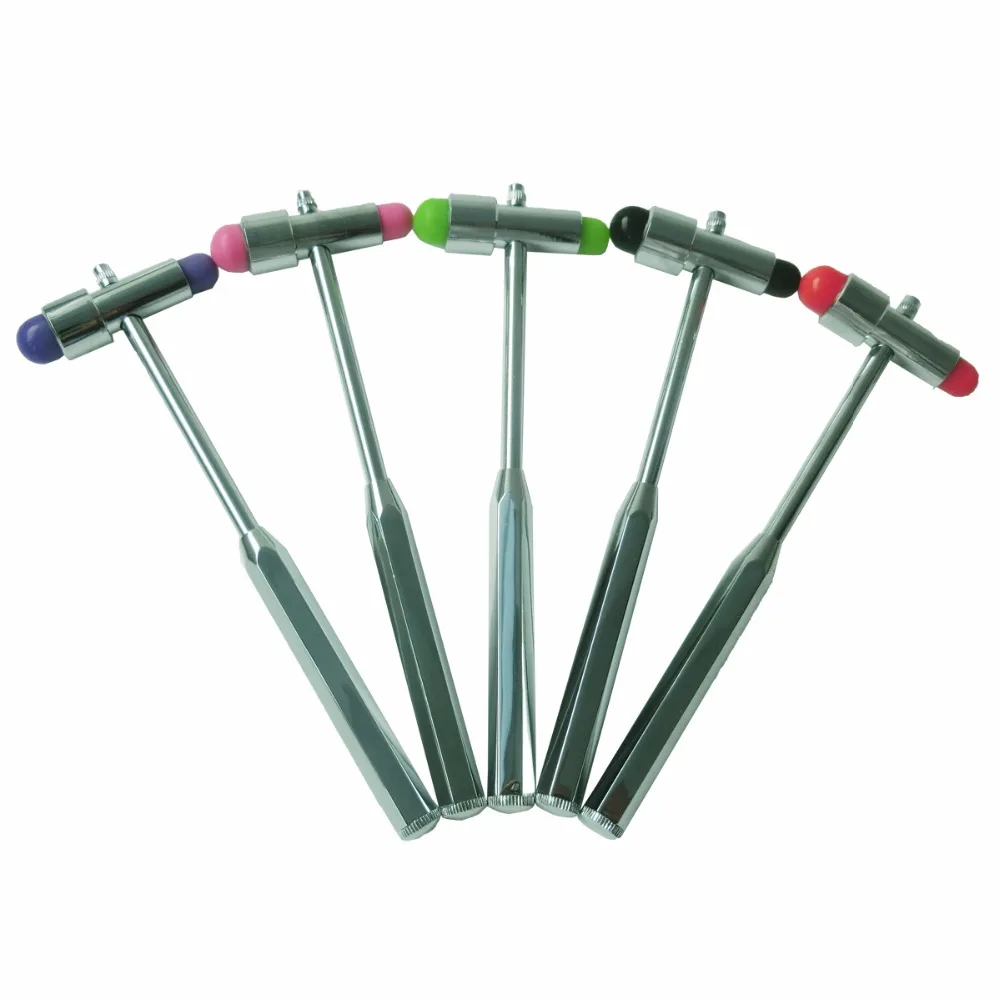 1pcs T Shape Double Head Stainless Steel Percussion Reflex Hammer Multi-Function Nerve Diagnostic Tool Neurological Check Plexor