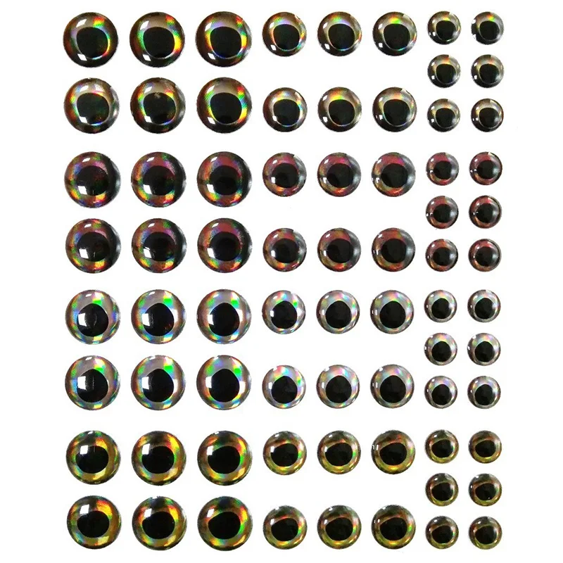 Hyaena 144 шт./лот 6-10 мм рыболовные глаза для приманки DIY 4D голографическая приманка для рыбалки рыбные глаза мухоловка материал