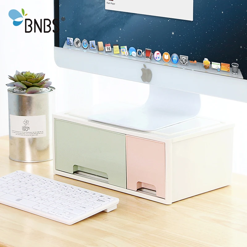 BNBS подставка для ЖК мониторов с ящиком офисная Настольная коробка хранения