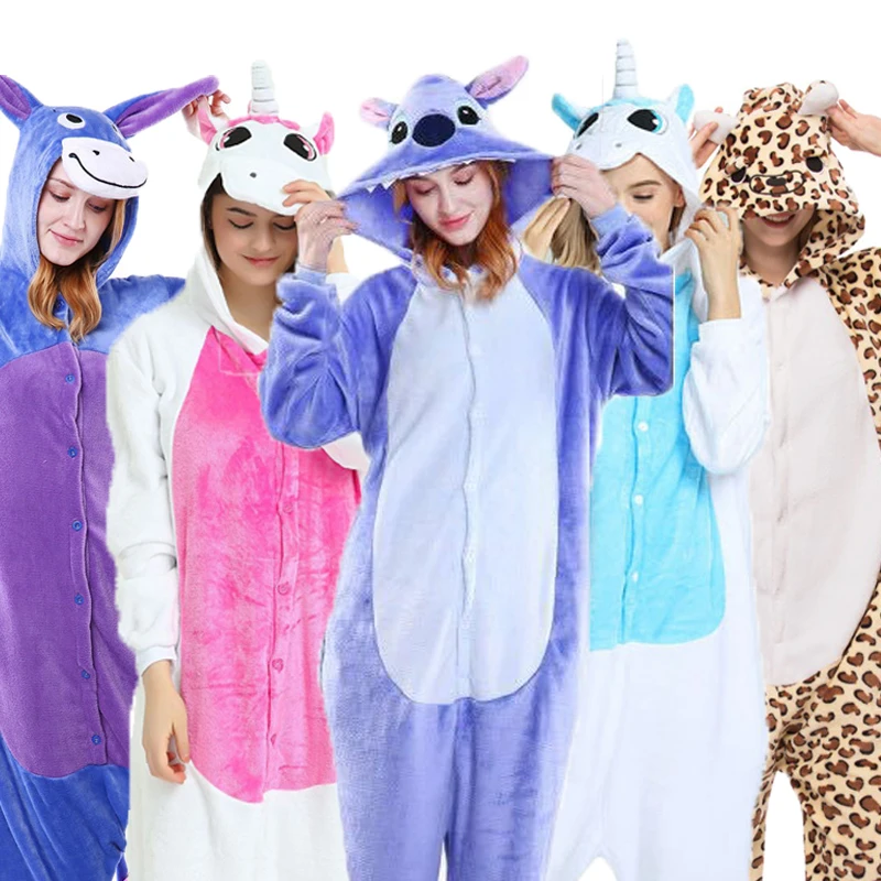 

Kigurumi Unicorn Unisex Sleepwear Soft comfortable Animal Pajamas Set Cute Cartoon Stich Womens Homewear For Girl Women Men